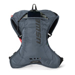 blue hydration backpack with visible brand logo on a white background